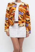 Load image into Gallery viewer, Vintage x HARVE BERNARD Orange Floral Raw Silk Blazer (XS-M)