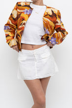 Load image into Gallery viewer, Vintage x HARVE BERNARD Orange Floral Raw Silk Blazer (XS-M)
