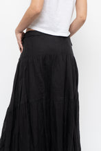 Load image into Gallery viewer, Vintage x DKNY Black Ramie, Cotton Pleated Maxi Skirt (L, XL)