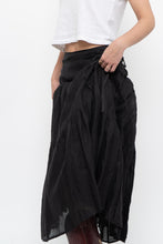 Load image into Gallery viewer, Vintage x DKNY Black Ramie, Cotton Pleated Maxi Skirt (L, XL)