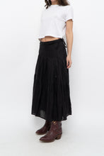 Load image into Gallery viewer, Vintage x DKNY Black Ramie, Cotton Pleated Maxi Skirt (L, XL)
