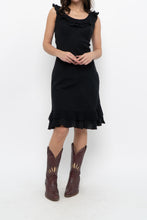 Load image into Gallery viewer, Vintage x Made in Canada x Black Cotton Midi Dress (S, M)