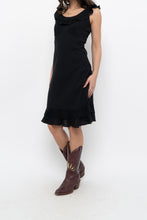 Load image into Gallery viewer, Vintage x Made in Canada x Black Cotton Midi Dress (S, M)