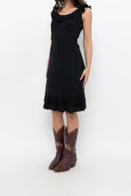 Load image into Gallery viewer, Vintage x Made in Canada x Black Cotton Midi Dress (S, M)
