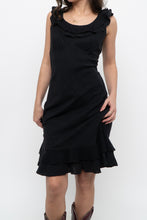Load image into Gallery viewer, Vintage x Made in Canada x Black Cotton Midi Dress (S, M)