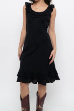 Load image into Gallery viewer, Vintage x Made in Canada x Black Cotton Midi Dress (S, M)