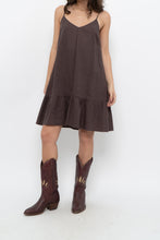 Load image into Gallery viewer, GLASSONS x Brown Linen Midi Dress (XS, S)