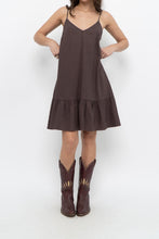 Load image into Gallery viewer, GLASSONS x Brown Linen Midi Dress (XS, S)