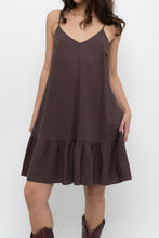 Load image into Gallery viewer, GLASSONS x Brown Linen Midi Dress (XS, S)