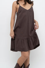 Load image into Gallery viewer, GLASSONS x Brown Linen Midi Dress (XS, S)