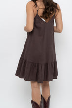 Load image into Gallery viewer, GLASSONS x Brown Linen Midi Dress (XS, S)
