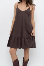 Load image into Gallery viewer, GLASSONS x Brown Linen Midi Dress (XS, S)