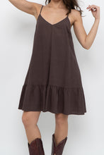 Load image into Gallery viewer, GLASSONS x Brown Linen Midi Dress (XS, S)