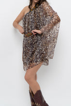 Load image into Gallery viewer, Vintage x Made in USA x Silk Leopard Rhinestone Mini Dress (XS-M)
