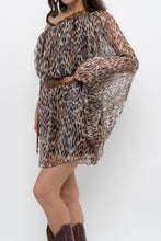 Load image into Gallery viewer, Vintage x Made in USA x Silk Leopard Rhinestone Mini Dress (XS-M)