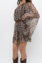 Load image into Gallery viewer, Vintage x Made in USA x Silk Leopard Rhinestone Mini Dress (XS-M)
