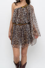 Load image into Gallery viewer, Vintage x Made in USA x Silk Leopard Rhinestone Mini Dress (XS-M)