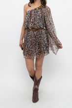 Load image into Gallery viewer, Vintage x Made in USA x Silk Leopard Rhinestone Mini Dress (XS-M)