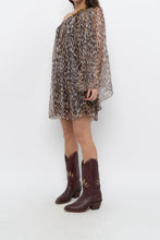 Load image into Gallery viewer, Vintage x Made in USA x Silk Leopard Rhinestone Mini Dress (XS-M)
