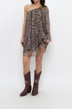 Load image into Gallery viewer, Vintage x Made in USA x Silk Leopard Rhinestone Mini Dress (XS-M)