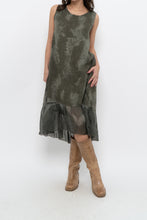 Load image into Gallery viewer, Vintage x Made in Italy x Green Tie-Dye Linen Midi Dress (XS-M)