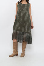 Load image into Gallery viewer, Vintage x Made in Italy x Green Tie-Dye Linen Midi Dress (XS-M)
