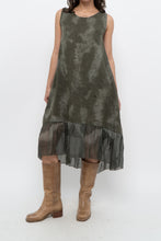 Load image into Gallery viewer, Vintage x Made in Italy x Green Tie-Dye Linen Midi Dress (XS-M)