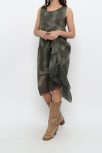 Load image into Gallery viewer, Vintage x Made in Italy x Green Tie-Dye Linen Midi Dress (XS-M)