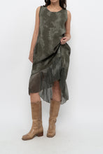 Load image into Gallery viewer, Vintage x Made in Italy x Green Tie-Dye Linen Midi Dress (XS-M)