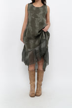 Load image into Gallery viewer, Vintage x Made in Italy x Green Tie-Dye Linen Midi Dress (XS-M)