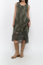 Load image into Gallery viewer, Vintage x Made in Italy x Green Tie-Dye Linen Midi Dress (XS-M)