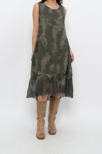 Load image into Gallery viewer, Vintage x Made in Italy x Green Tie-Dye Linen Midi Dress (XS-M)