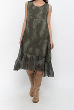 Load image into Gallery viewer, Vintage x Made in Italy x Green Tie-Dye Linen Midi Dress (XS-M)