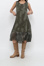 Load image into Gallery viewer, Vintage x Made in Italy x Green Tie-Dye Linen Midi Dress (XS-M)