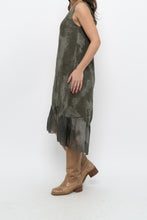 Load image into Gallery viewer, Vintage x Made in Italy x Green Tie-Dye Linen Midi Dress (XS-M)