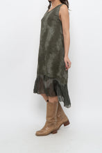 Load image into Gallery viewer, Vintage x Made in Italy x Green Tie-Dye Linen Midi Dress (XS-M)