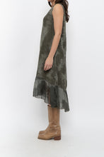 Load image into Gallery viewer, Vintage x Made in Italy x Green Tie-Dye Linen Midi Dress (XS-M)
