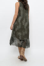Load image into Gallery viewer, Vintage x Made in Italy x Green Tie-Dye Linen Midi Dress (XS-M)