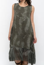 Load image into Gallery viewer, Vintage x Made in Italy x Green Tie-Dye Linen Midi Dress (XS-M)