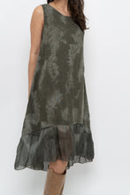 Load image into Gallery viewer, Vintage x Made in Italy x Green Tie-Dye Linen Midi Dress (XS-M)