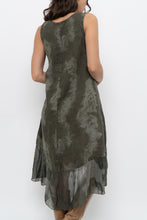 Load image into Gallery viewer, Vintage x Made in Italy x Green Tie-Dye Linen Midi Dress (XS-M)