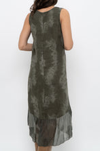 Load image into Gallery viewer, Vintage x Made in Italy x Green Tie-Dye Linen Midi Dress (XS-M)