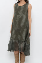 Load image into Gallery viewer, Vintage x Made in Italy x Green Tie-Dye Linen Midi Dress (XS-M)