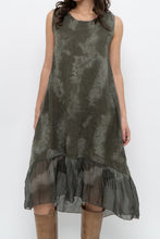 Load image into Gallery viewer, Vintage x Made in Italy x Green Tie-Dye Linen Midi Dress (XS-M)