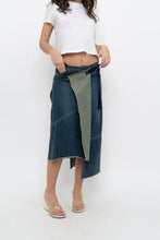 Load image into Gallery viewer, Vintage x Reworked Darkwash Midi Denim Skirt (S, M)