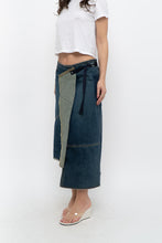 Load image into Gallery viewer, Vintage x Reworked Darkwash Midi Denim Skirt (S, M)