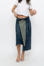 Load image into Gallery viewer, Vintage x Reworked Darkwash Midi Denim Skirt (S, M)