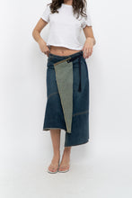 Load image into Gallery viewer, Vintage x Reworked Darkwash Midi Denim Skirt (S, M)