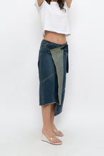 Load image into Gallery viewer, Vintage x Reworked Darkwash Midi Denim Skirt (S, M)