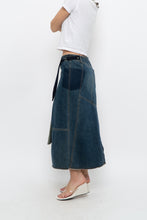 Load image into Gallery viewer, Vintage x Reworked Darkwash Midi Denim Skirt (S, M)